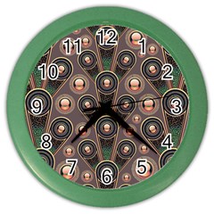 Abstract Pattern Green Color Wall Clock by HermanTelo