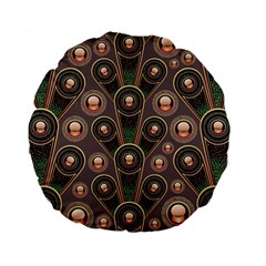 Abstract Pattern Green Standard 15  Premium Round Cushions