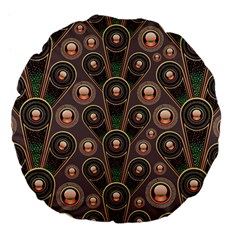 Abstract Pattern Green Large 18  Premium Flano Round Cushions