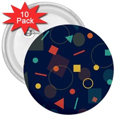 Background Geometric 3  Buttons (10 Pack) 