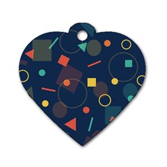 Background Geometric Dog Tag Heart (one Side) by HermanTelo