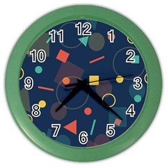 Background Geometric Color Wall Clock by HermanTelo