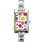 Background Polka Dot Rectangle Italian Charm Watch Front