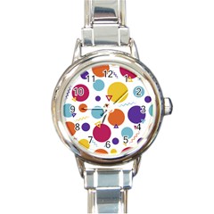 Background Polka Dot Round Italian Charm Watch by HermanTelo