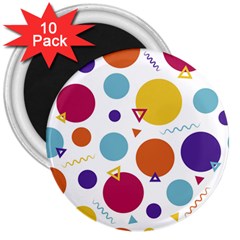 Background Polka Dot 3  Magnets (10 Pack)  by HermanTelo