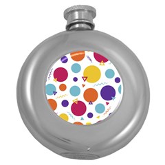 Background Polka Dot Round Hip Flask (5 Oz)