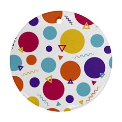 Background Polka Dot Round Ornament (two Sides) by HermanTelo