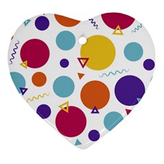 Background Polka Dot Heart Ornament (two Sides)