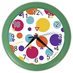 Background Polka Dot Color Wall Clock