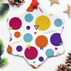 Background Polka Dot Snowflake Ornament (two Sides)