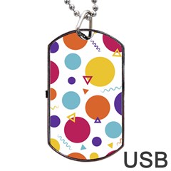 Background Polka Dot Dog Tag Usb Flash (one Side)