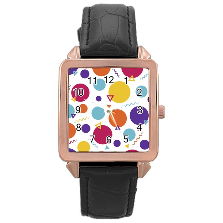 Background Polka Dot Rose Gold Leather Watch 