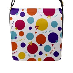 Background Polka Dot Flap Closure Messenger Bag (l) by HermanTelo