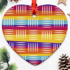 Background Line Rainbow Ornament (heart) by HermanTelo