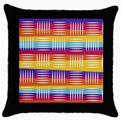 Background Line Rainbow Throw Pillow Case (black) by HermanTelo