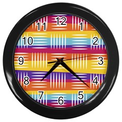 Background Line Rainbow Wall Clock (black) by HermanTelo