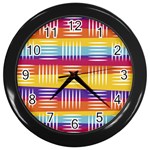 Background Line Rainbow Wall Clock (Black) Front