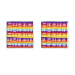 Background Line Rainbow Cufflinks (square)