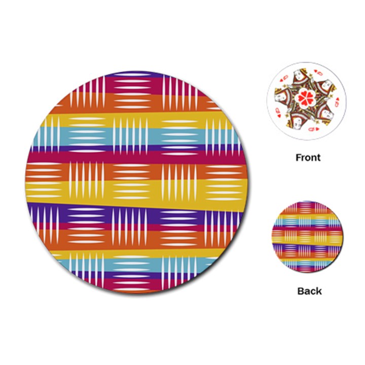 Background Line Rainbow Playing Cards (Round)