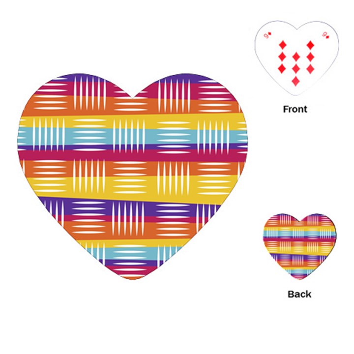 Background Line Rainbow Playing Cards (Heart)