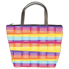 Background Line Rainbow Bucket Bag by HermanTelo