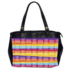 Background Line Rainbow Oversize Office Handbag (2 Sides)