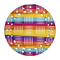 Background Line Rainbow Round Filigree Ornament (two Sides)