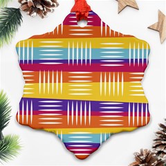 Background Line Rainbow Snowflake Ornament (two Sides) by HermanTelo