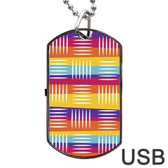 Background Line Rainbow Dog Tag Usb Flash (two Sides)