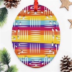 Background Line Rainbow Ornament (oval Filigree) by HermanTelo