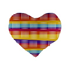 Background Line Rainbow Standard 16  Premium Heart Shape Cushions