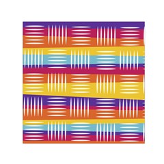 Background Line Rainbow Small Satin Scarf (square)