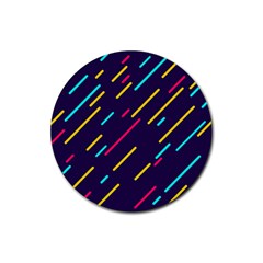 Background Lines Forms Rubber Coaster (round)  by HermanTelo