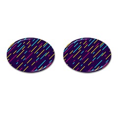 Background Lines Forms Cufflinks (Oval)