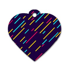 Background Lines Forms Dog Tag Heart (Two Sides)