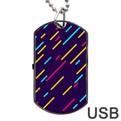 Background Lines Forms Dog Tag USB Flash (One Side)