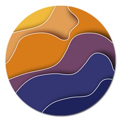 Autumn Waves Magnet 5  (round) by HermanTelo