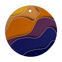 Autumn Waves Round Ornament (two Sides) by HermanTelo