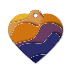 Autumn Waves Dog Tag Heart (one Side)