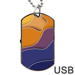 Autumn Waves Dog Tag Usb Flash (two Sides)