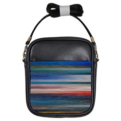 Background Horizontal Lines Girls Sling Bag