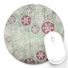 Background Christmas Vintage Old Round Mousepads by HermanTelo