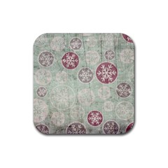 Background Christmas Vintage Old Rubber Coaster (square)  by HermanTelo