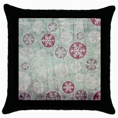 Background Christmas Vintage Old Throw Pillow Case (black)