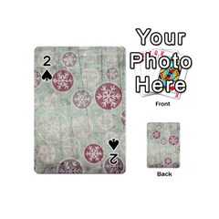 Background Christmas Vintage Old Playing Cards Double Sided (mini)