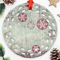 Background Christmas Vintage Old Round Filigree Ornament (two Sides)