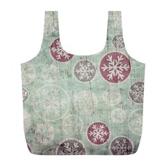 Background Christmas Vintage Old Full Print Recycle Bag (l) by HermanTelo