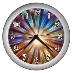 Background Spiral Abstract Wall Clock (silver) by HermanTelo