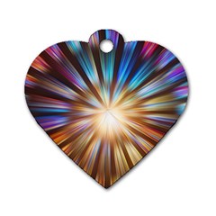 Background Spiral Abstract Dog Tag Heart (one Side)