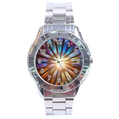 Background Spiral Abstract Stainless Steel Analogue Watch